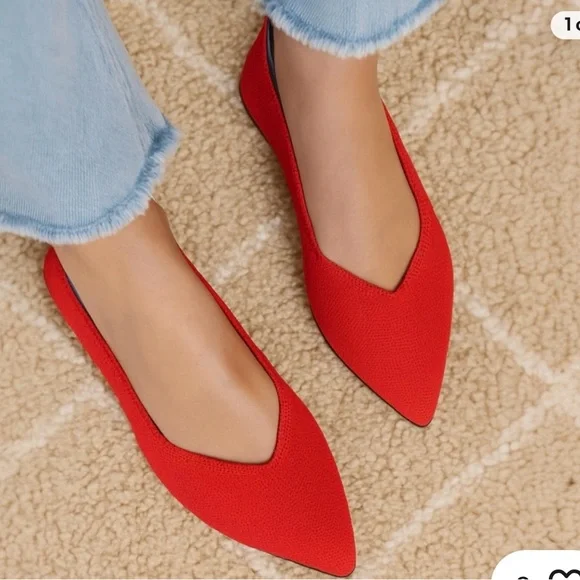 Rothy’s Red Pointed Toe Flats - Picture 2 of 6